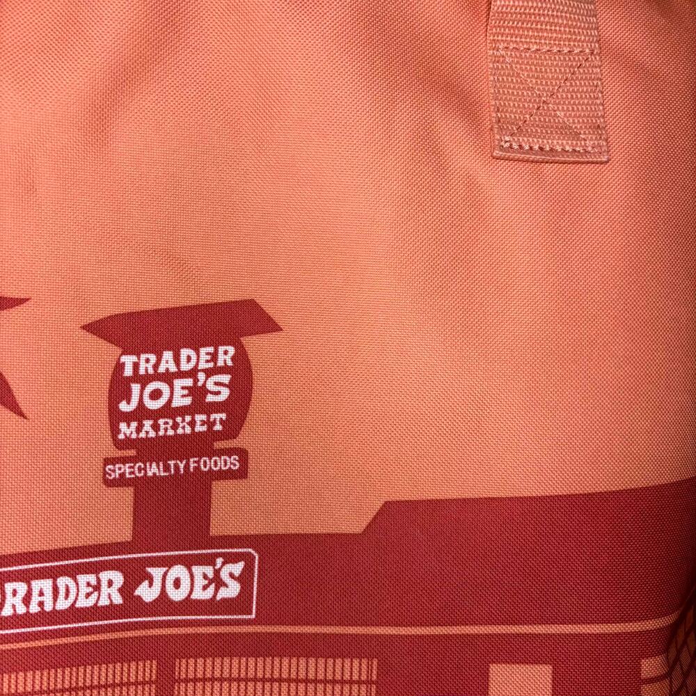 Trader Joe’s Large Reusable Insulated Cooler Bag Shopping Tote Peach Orange NWT! - Picture 6 of 14